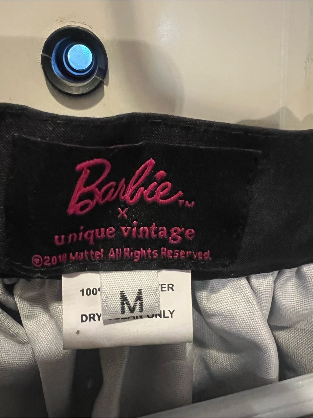 Unique Vintage Barbie x Unique Vintage Black Skirt with Pink Logo